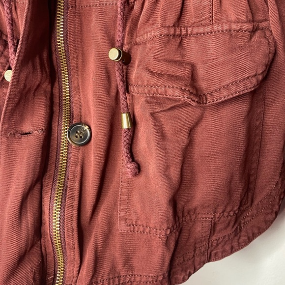 Full Tilt Burgundy Utility Jacket Women’s Small - Picture 4 of 12